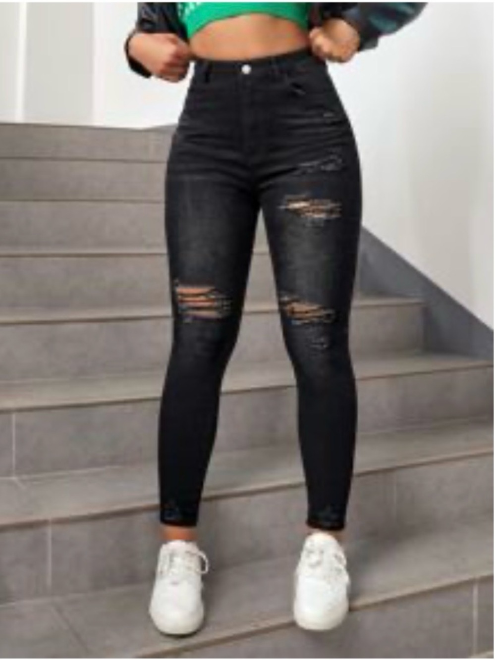 SHEIN Black High-Rise Jeans